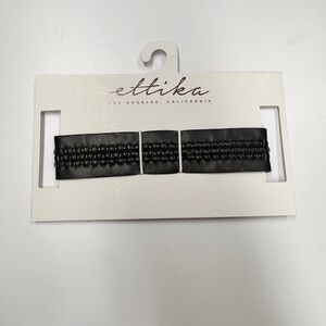 Ettika Black Faux Leather Choker